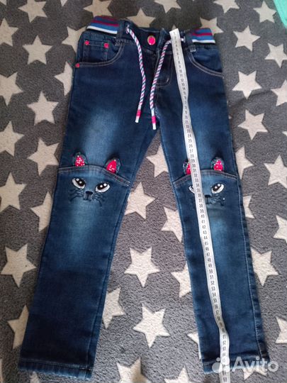 Джинсы на флисе для девочки 116(4-6лет)