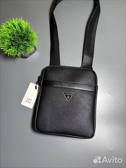 Сумка Guess черная мужская на плечо