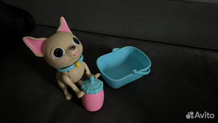 Demi star Питомец щенок с бутылочкой и корзинкой