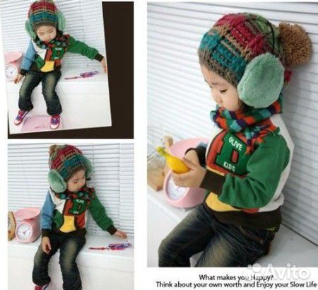 Шапочка + Шарф, комплект от 1 до 6 лет