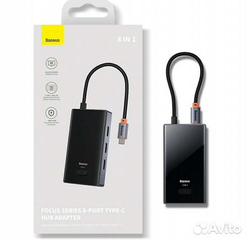 USB хаб 8-in-1 Baseus 8-Port Type-C Hub 4K/60Hz