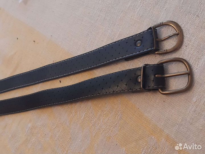 Два Ремня мужских из искусственной кожи