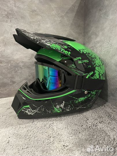 Новый Шлем С Очками Эндуро Мотокросс