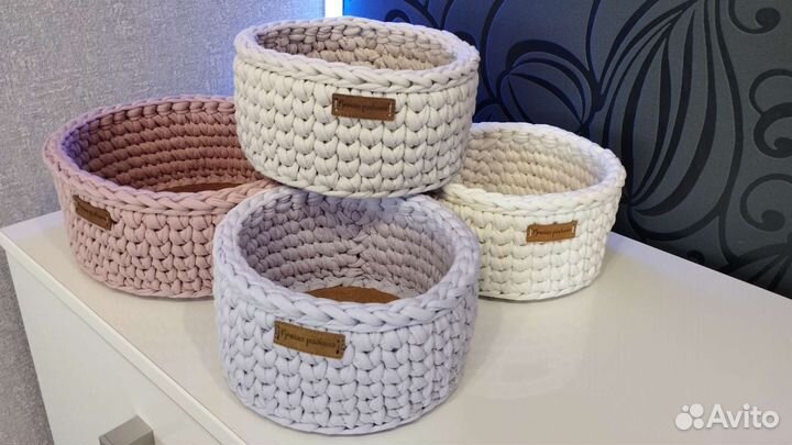 Интерьерная трикотажная корзина