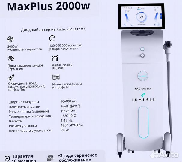Диодный лазер люминес Max Plus 2000в