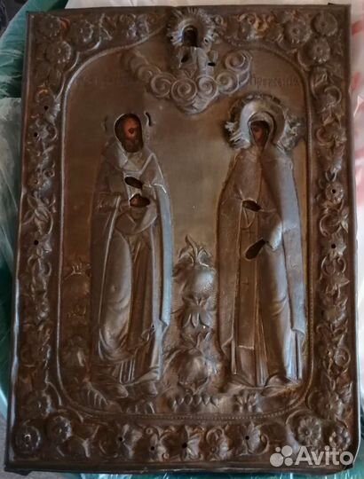 Старинная икона подокладница, начало 20в