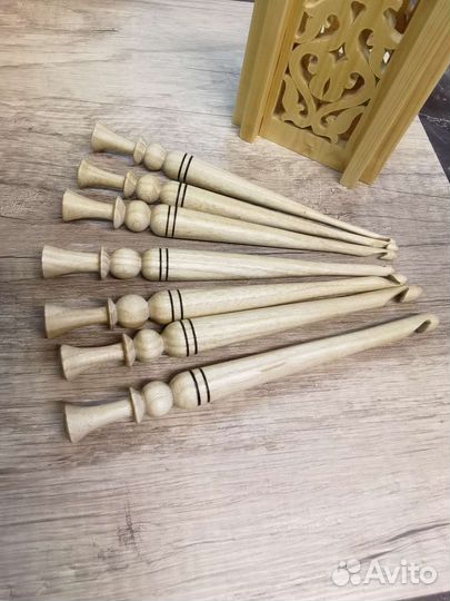 Крючки для вязания набор деревянные