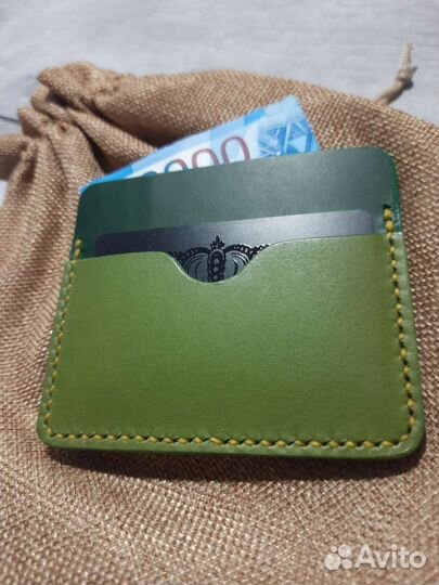 Мини картхолдер ручная работа кожа