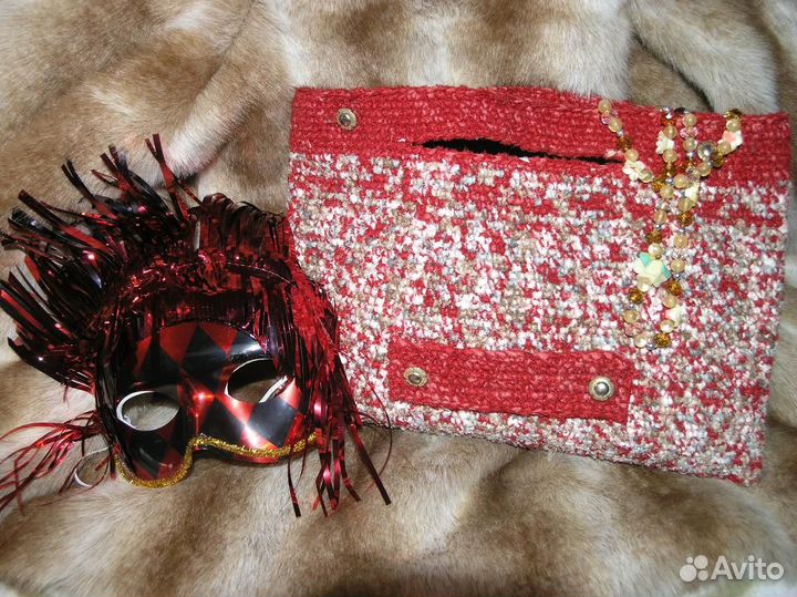 Вязаная сумка сумочка клатч плоская