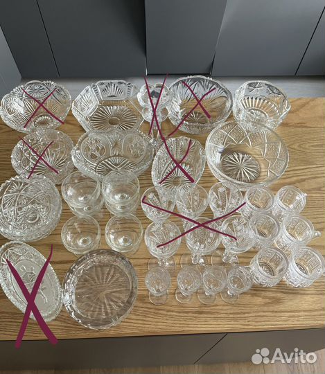 Хрусталь СССР фужеры, конфетницы