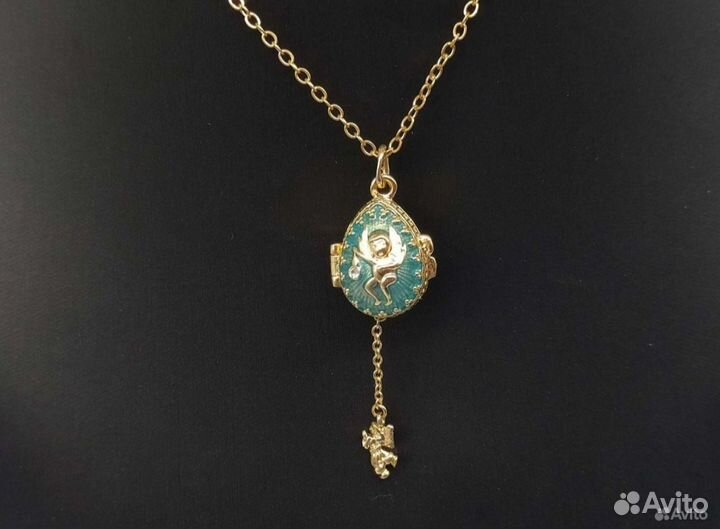 Кулон в стиле Фаберже с сюрпризом (фигурка ангела)