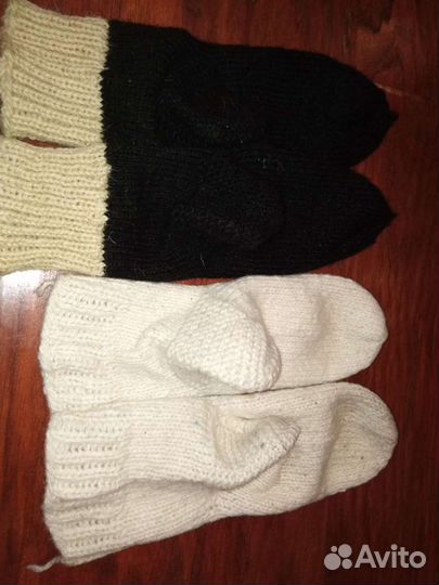 Носки вязаные из бараньей натуральной самопряденно