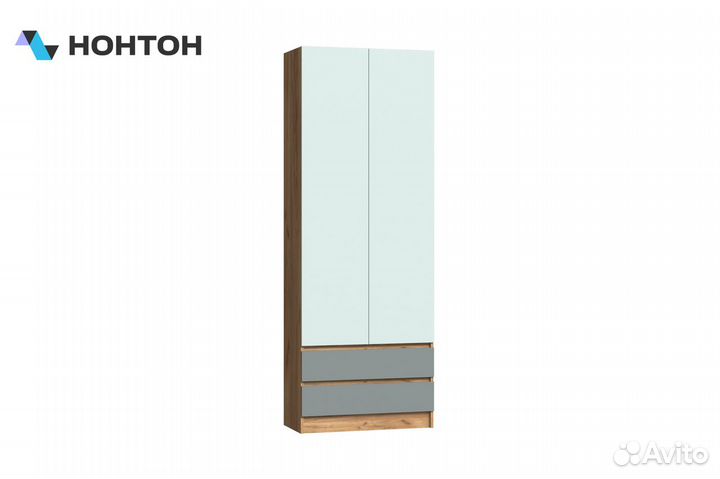Шкаф 2-х дверный Челси Color мята / сумеречный гол