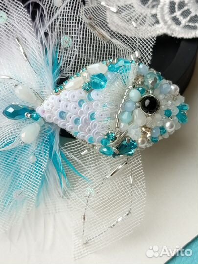 Брошь ручной работы рыбка