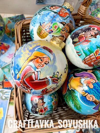 Новогодний елочный шар царевны портрет русная росп