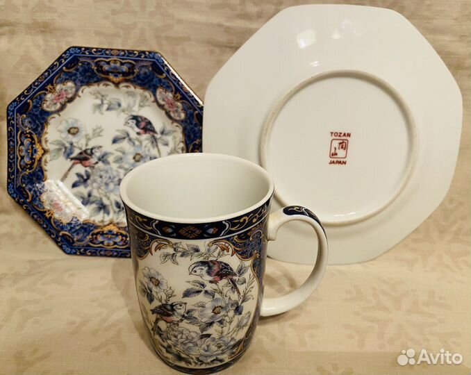 Чашка с блюдцем и тарелка Тozan(Япония)