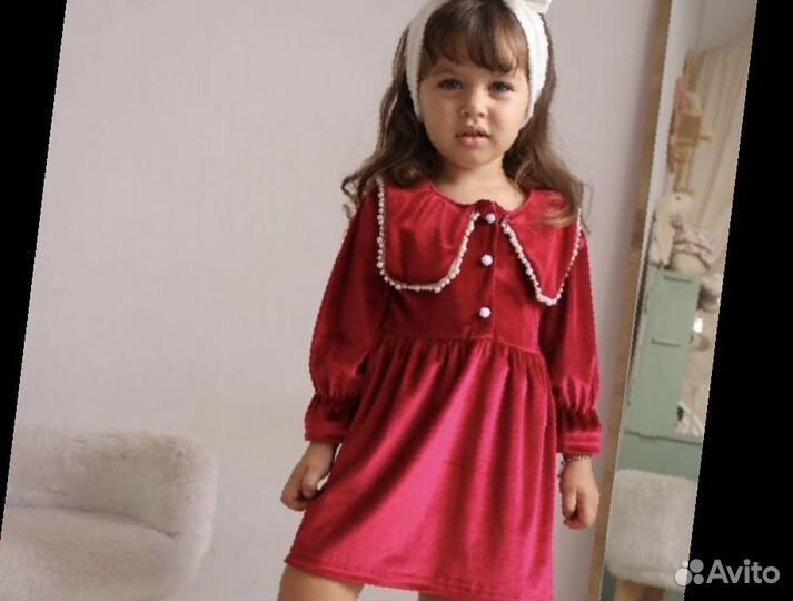 Платье велюр для девочки