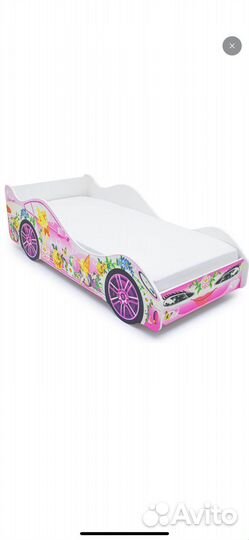 Кровать-машина для девочки с матрасом