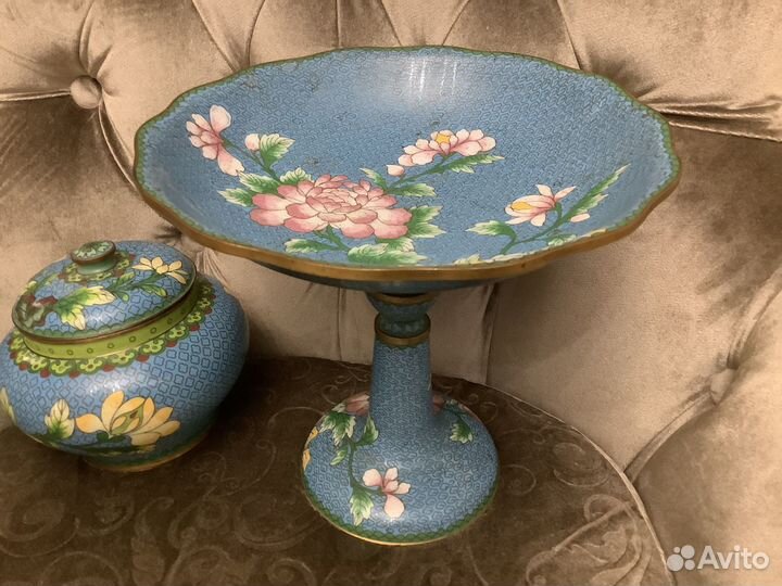 Сахарница клуазоне. Китай 50-е