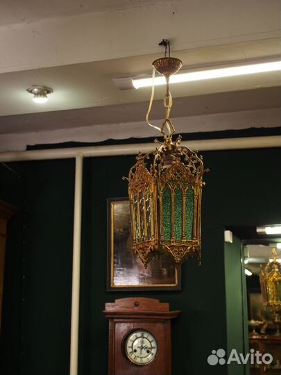 Антикварная бронзовая люстра. Европа