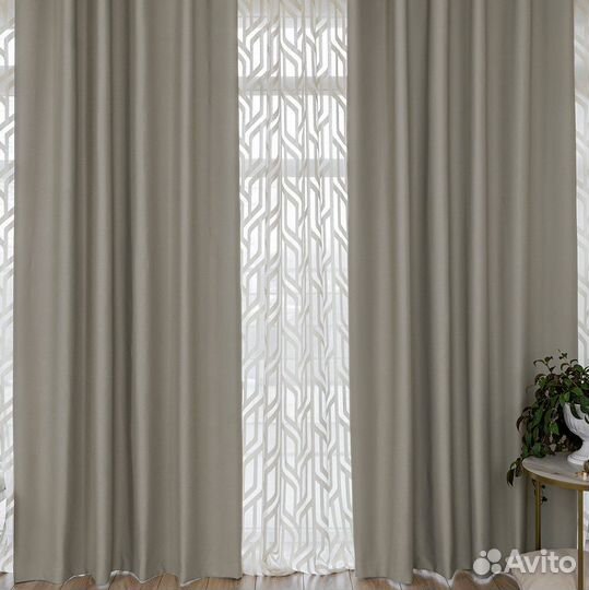 Шторы блэкаут амадео крем новые пошив