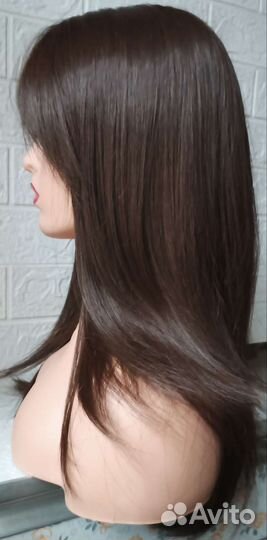 Парик на сетке. Каскад. Коричневый