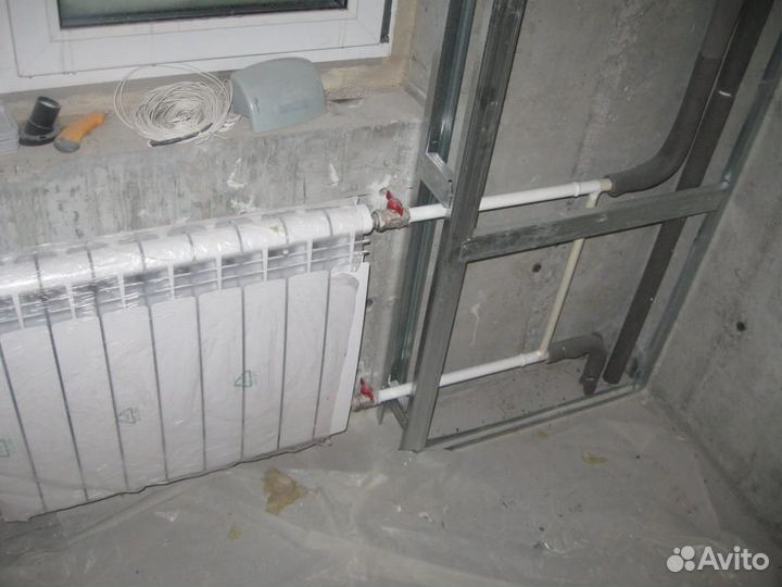 Монтаж отопления(замена) водопровод -канализация