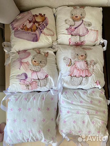 Бортики в кроватку для девочки