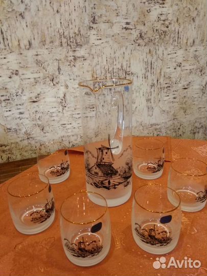 Набор для воды и напитков Чехия богемское стекло