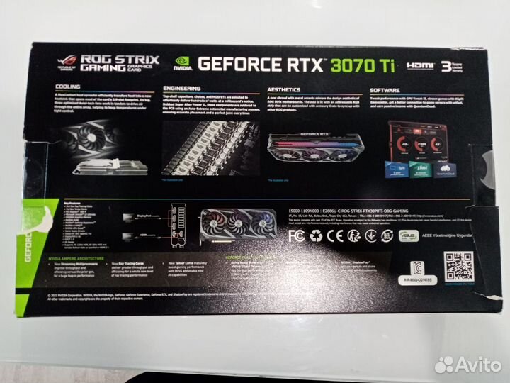 Видеокарта asus roc strix geforce rtx 3070 ti