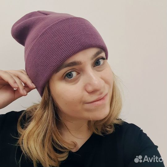 Шапка бини однотонная