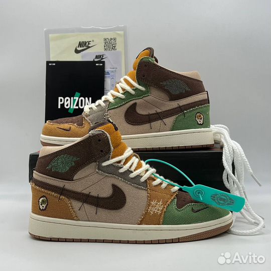 Кроссовки nike air jordan 1 low voodoo зимние 41-4