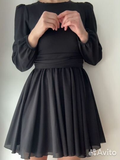 Черное платье xs -s