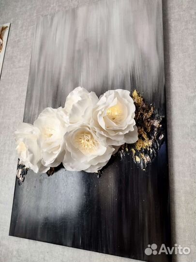 Картина пионы&абстракция