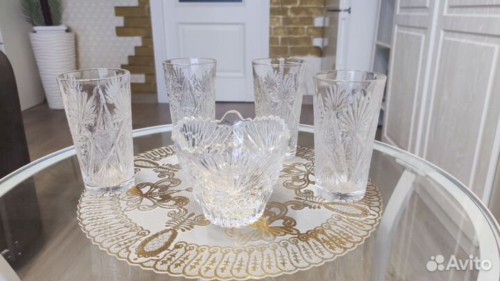 Хрусталь фужеры, вазы, стаканы, рюмки, конфетницы