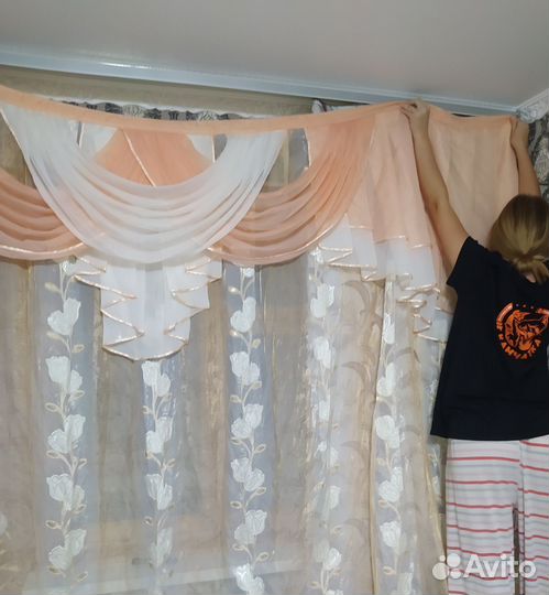 Шторы с ламбрекеном бу