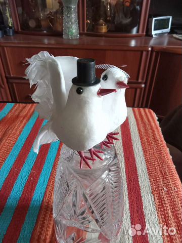 Статуэтка голубь и бокалы свадебная