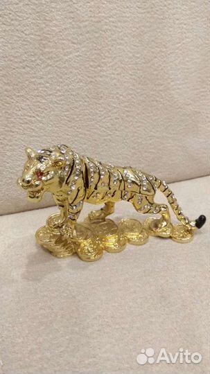 Шкатулка тигр со стразами