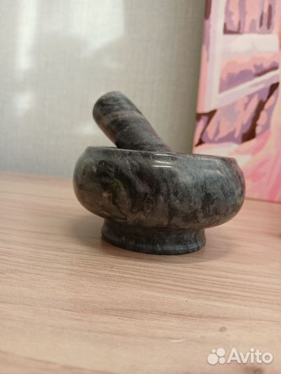 Ступка с пестиком мраморная