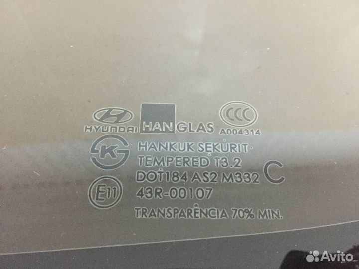 Стекло кузовное глухое левое Hyundai Getz 2002-201