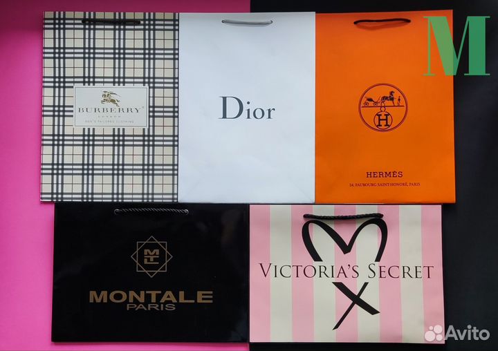 Брендовые пакеты (М) подарочные в ассортименте