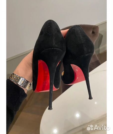 Christian louboutin So Kate черные замшевые туфли