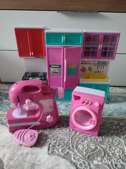 Игровой набор кухня, стиралка и швейная машинка