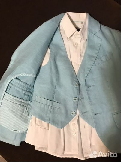 Костюм на мальчика тройка лен Gulliver 122 см