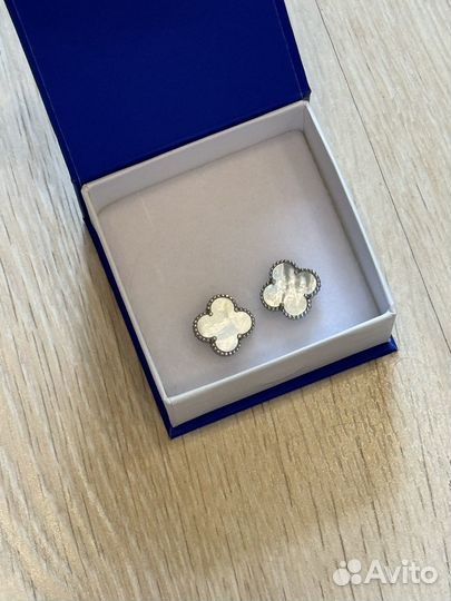 Серебрянные пуссеты по мотивам Van Cleef Arpels