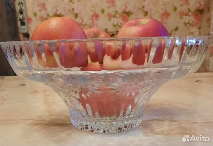 Ваза для фруктов хрусталь на ножке СССР