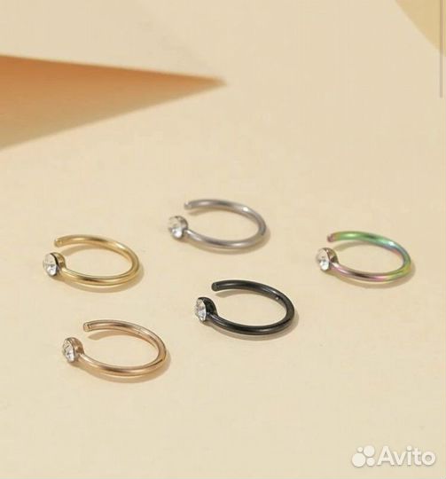 Клипса, кольцо для носа без прокола