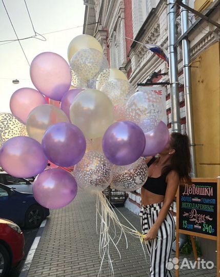 Розы и Воздушные шары Подарочная комбинация