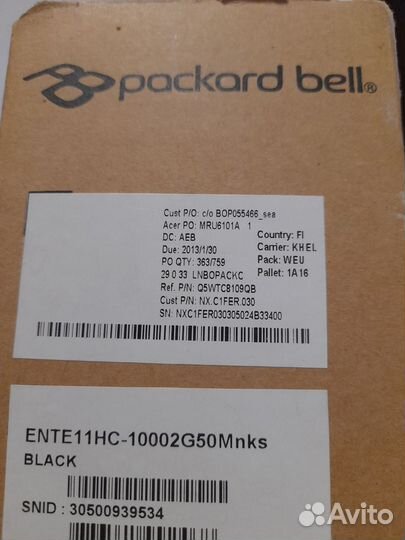 Ноутбук packard Bell