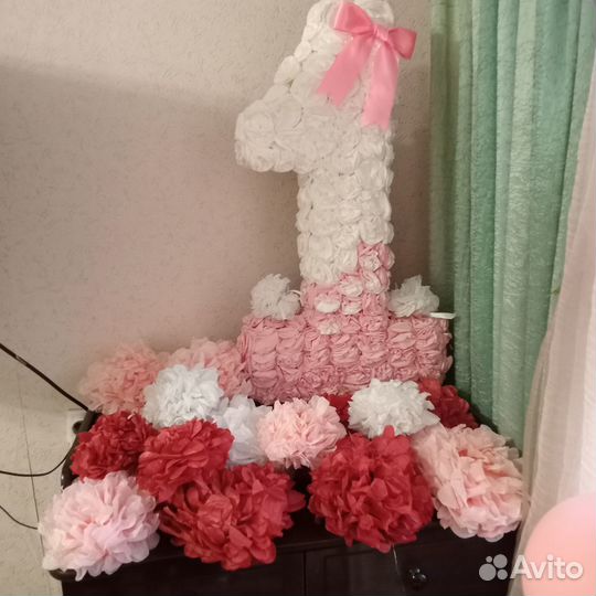 Цифра 1 на годик девочке